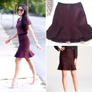 Ann Taylor • leopard print trumpet skirt